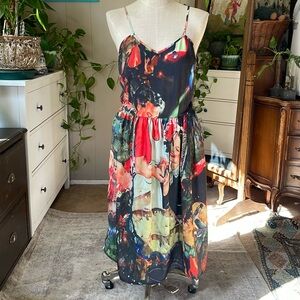 Unique Print all over me dress, size XL
